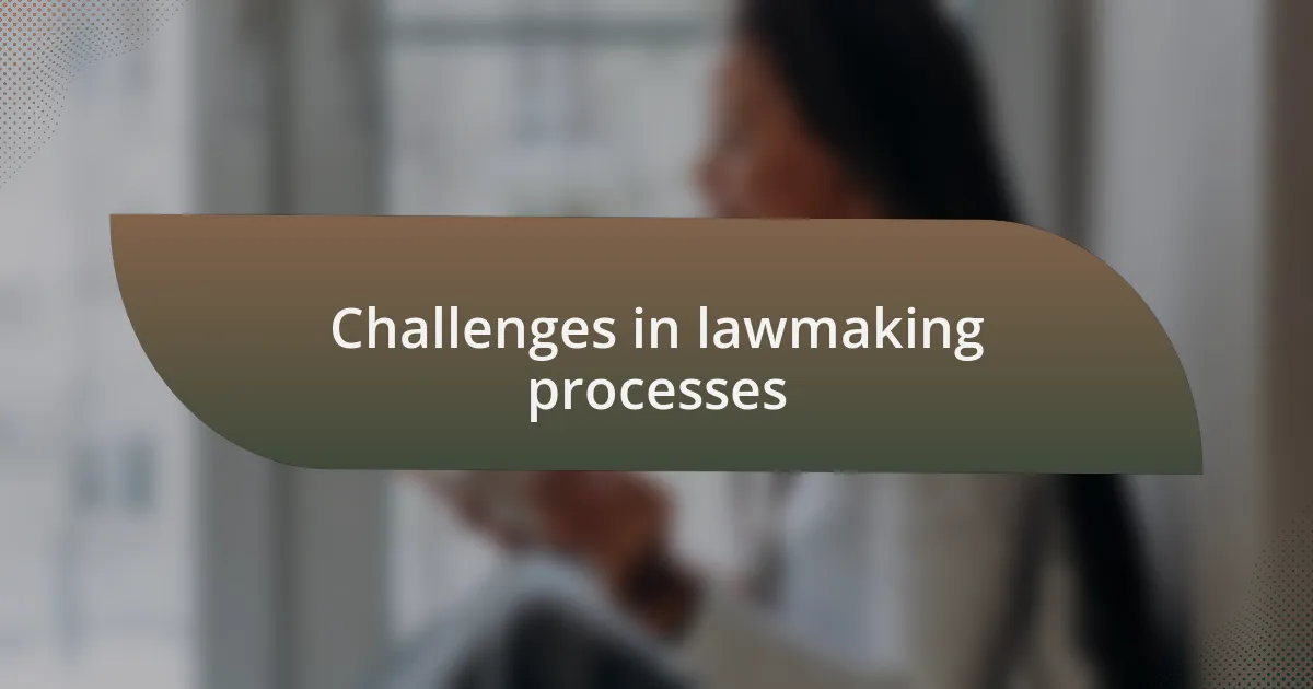 Challenges in lawmaking processes