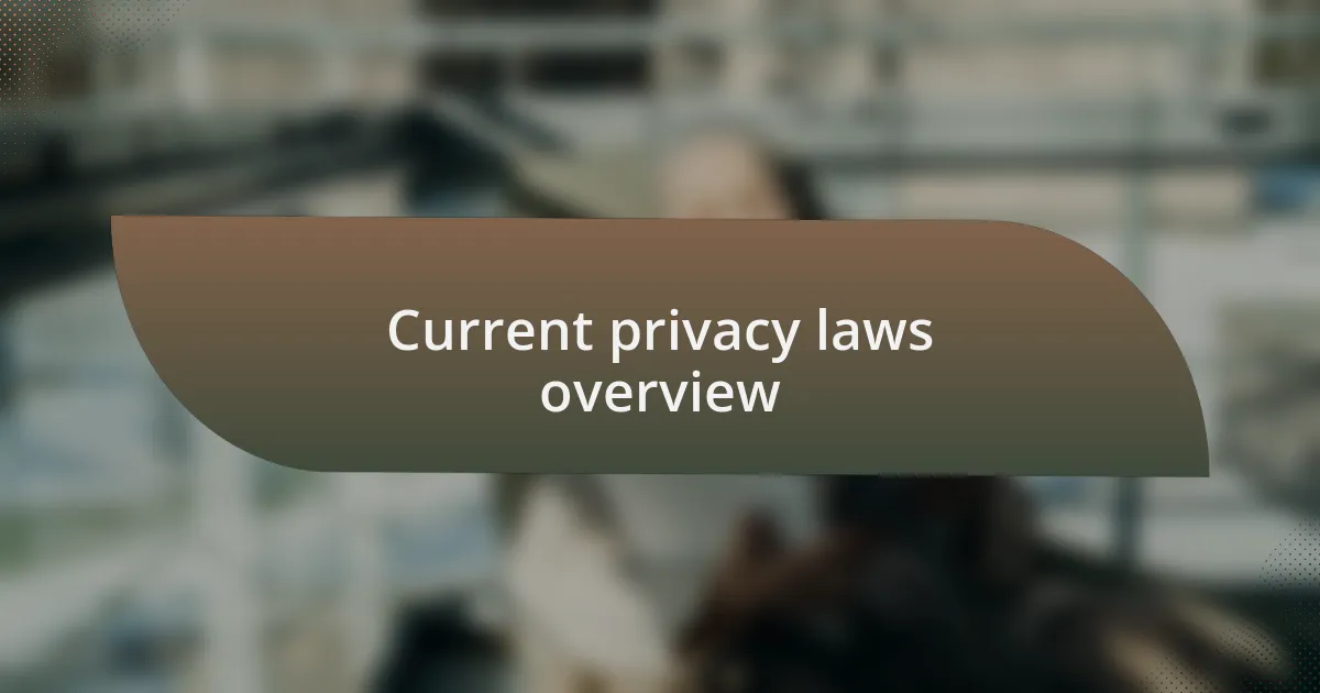 Current privacy laws overview