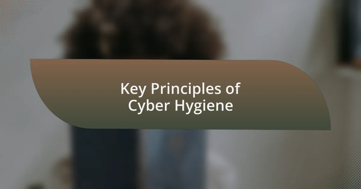Key Principles of Cyber Hygiene