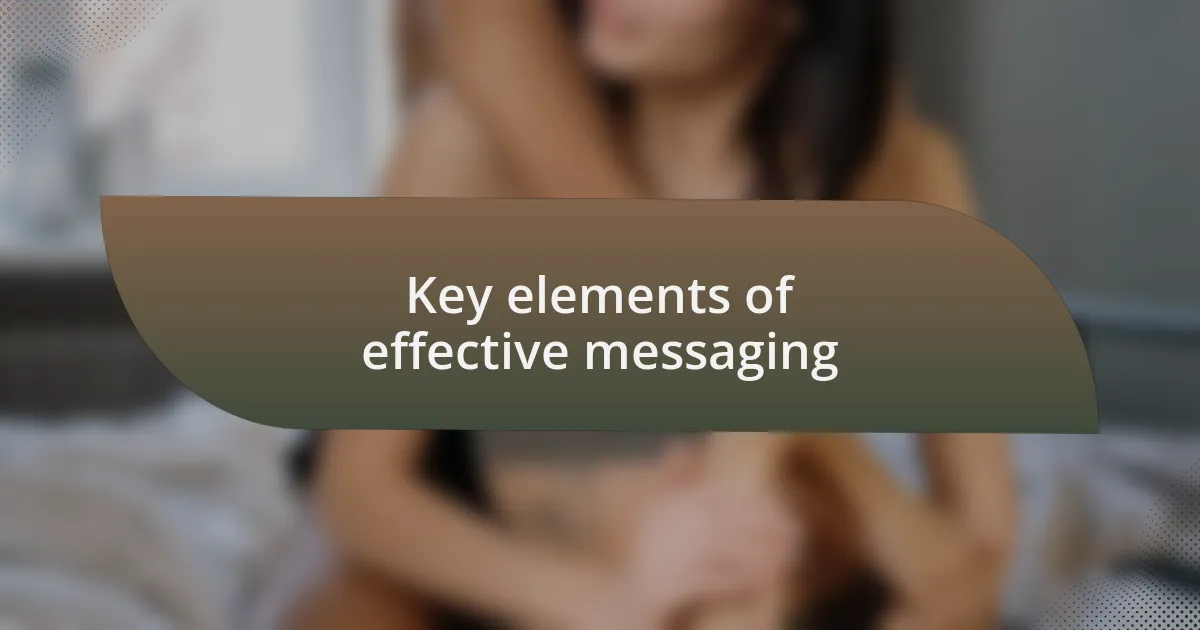 Key elements of effective messaging
