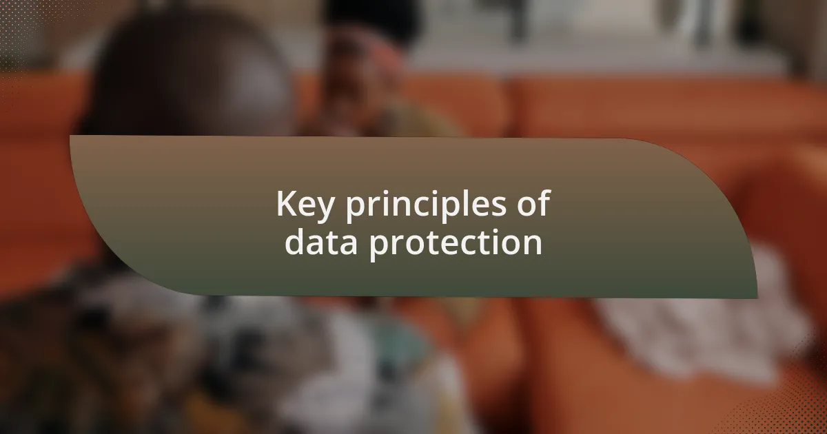 Key principles of data protection