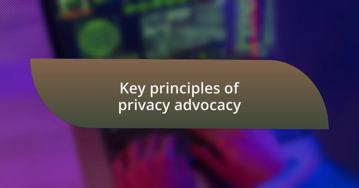 Key principles of privacy advocacy