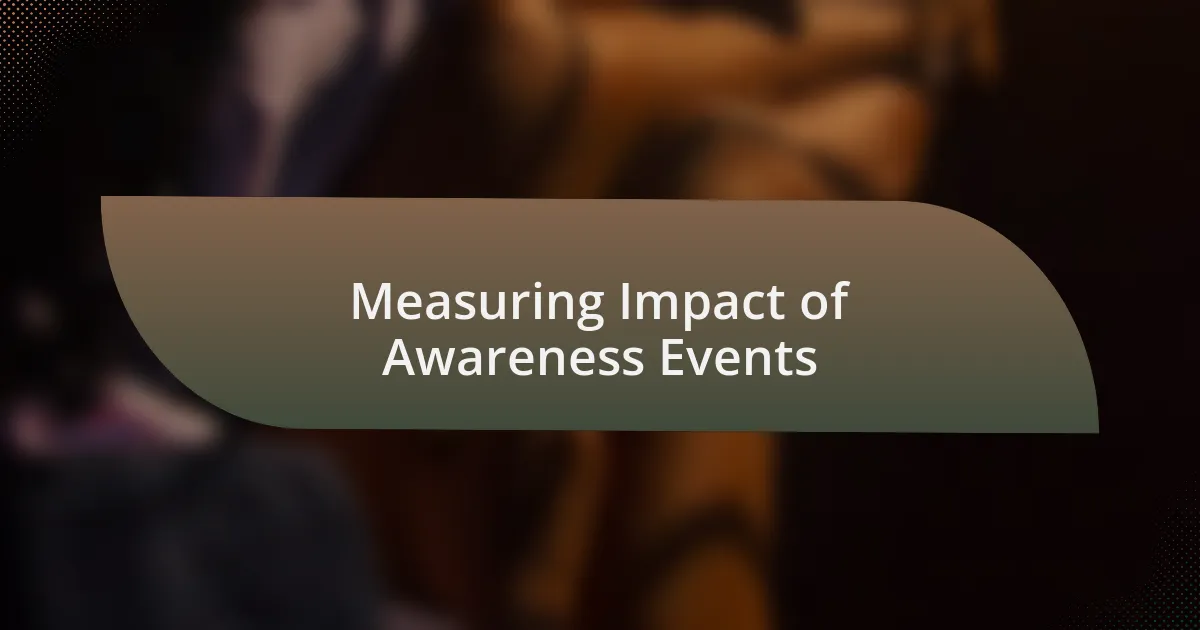 Measuring Impact of Awareness Events