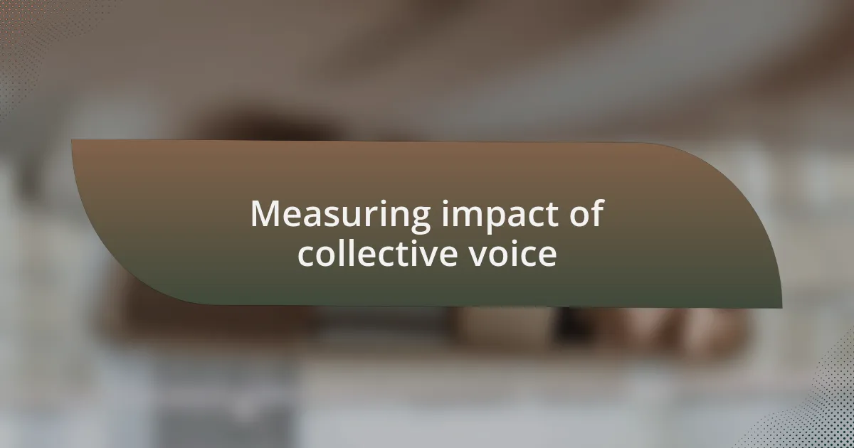 Measuring impact of collective voice