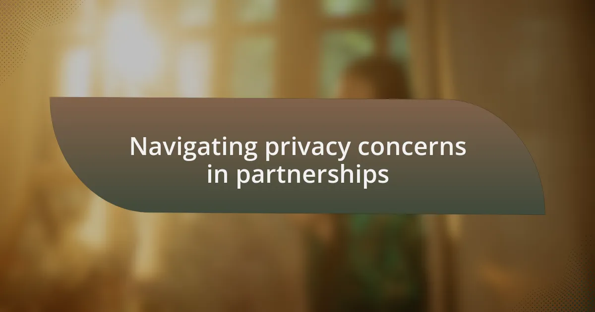Navigating privacy concerns in partnerships