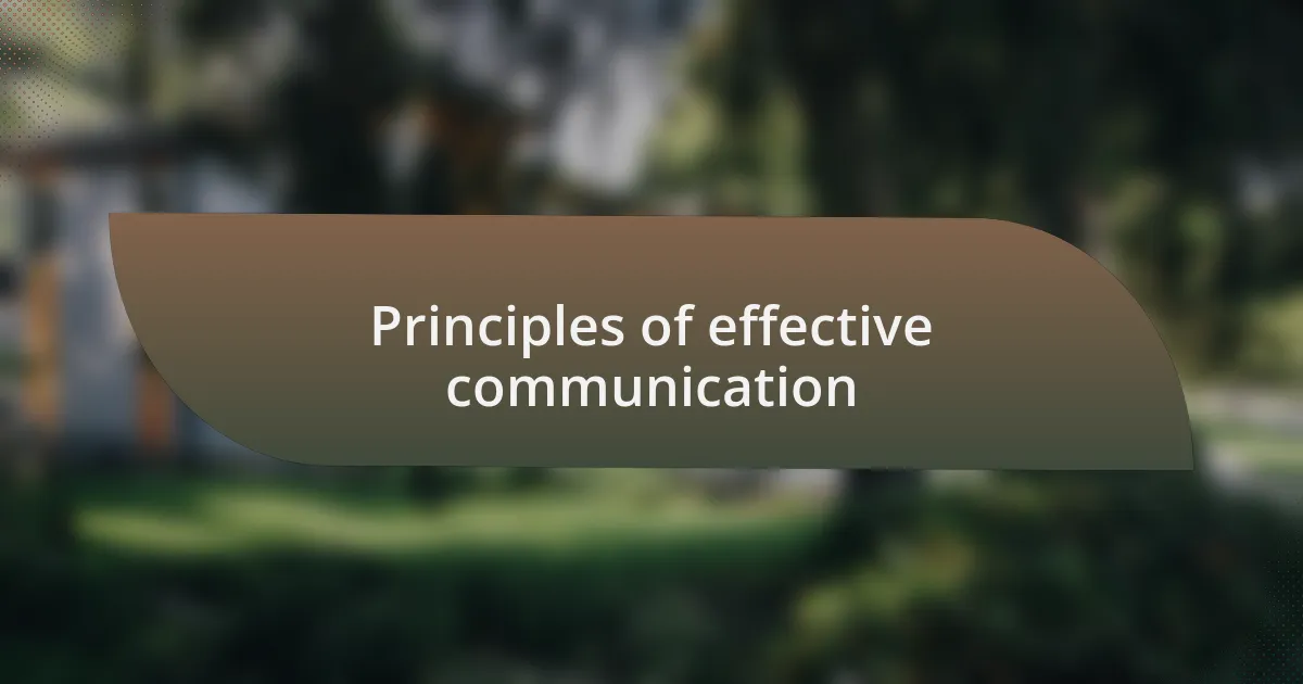 Principles of effective communication