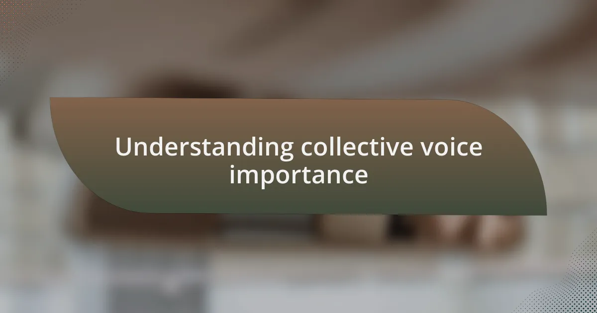 Understanding collective voice importance