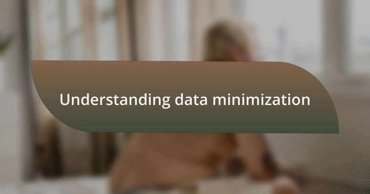 Understanding data minimization