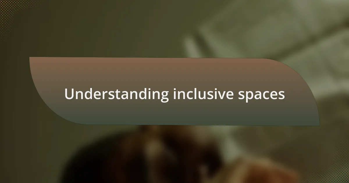 Understanding inclusive spaces