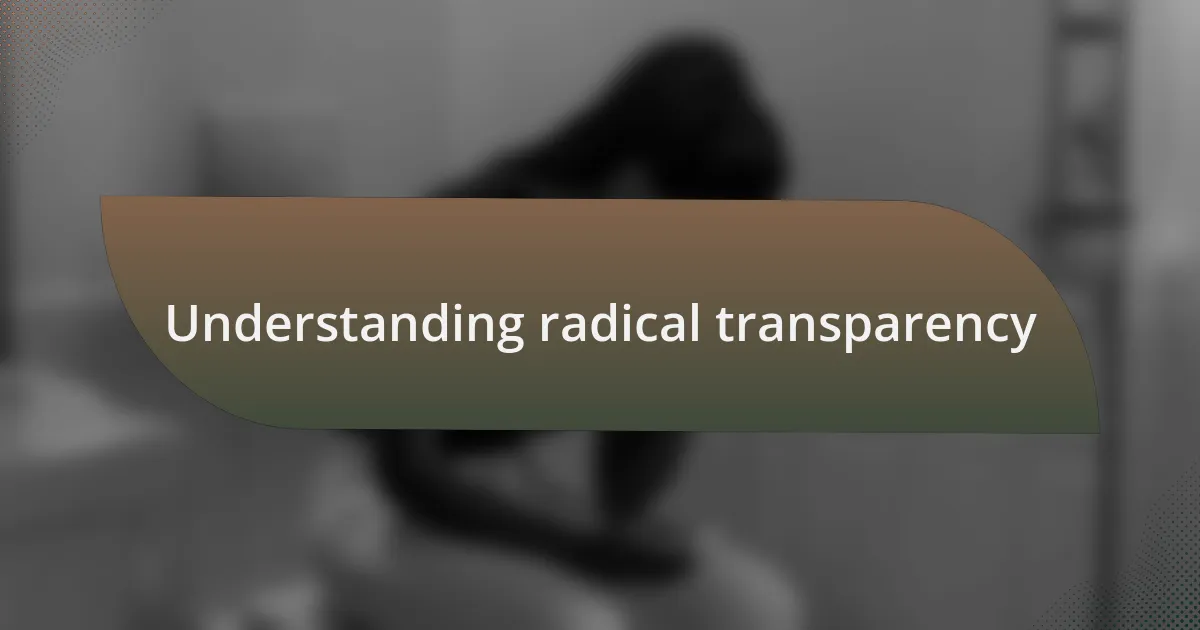 Understanding radical transparency