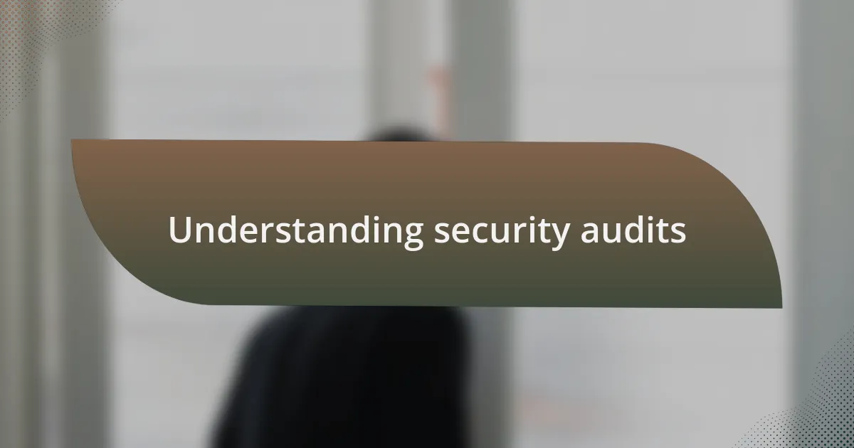 Understanding security audits